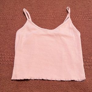 Basic Light Pink Cropped Tank-Top